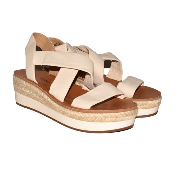 LUCKY BRAND $120 Johannas‎ Platform Espadrille Sandals Off-White 8.5 M - Picture 1 of 6